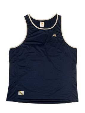 TRACKSMITH Mens Navy Tank Top Running singlet Size Medium Summer